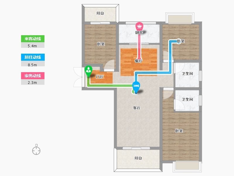 河南省-许昌市-建业春天里-111.35-户型库-动静线