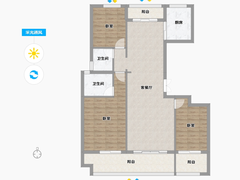 河南省-信阳市-桃李春风-106.00-户型库-采光通风