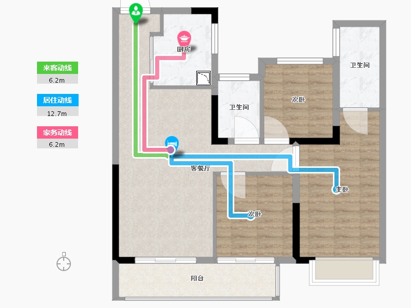 福建省-厦门市-中骏璟峰-84.60-户型库-动静线