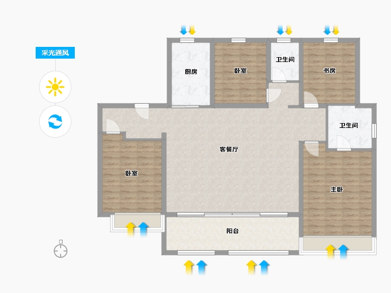 河南省-许昌市-腾飞洪河富贵-139.00-户型库-采光通风