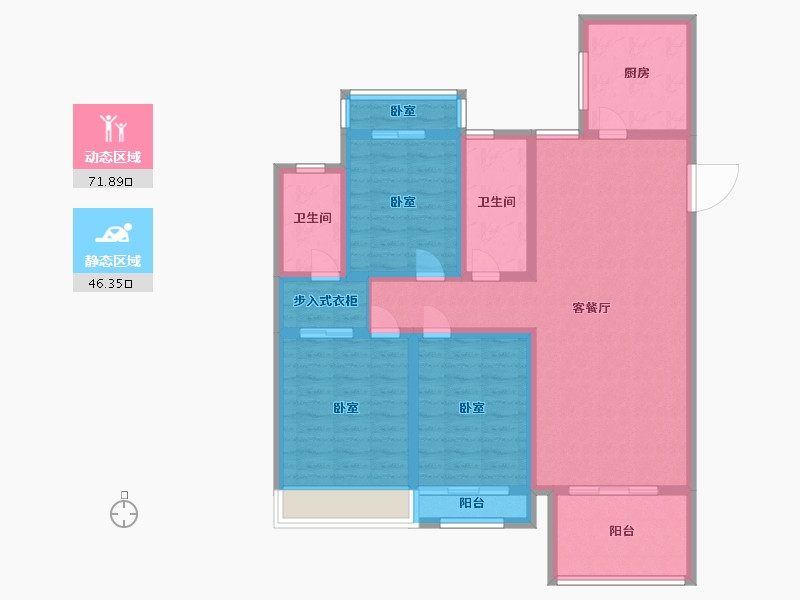 河南省-南阳市-金裕名门-104.86-户型库-动静分区