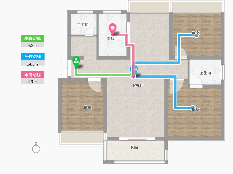 河南省-南阳市-卢浮帝景-98.00-户型库-动静线