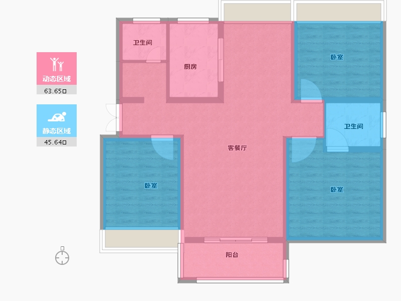 河南省-南阳市-卢浮帝景-98.00-户型库-动静分区