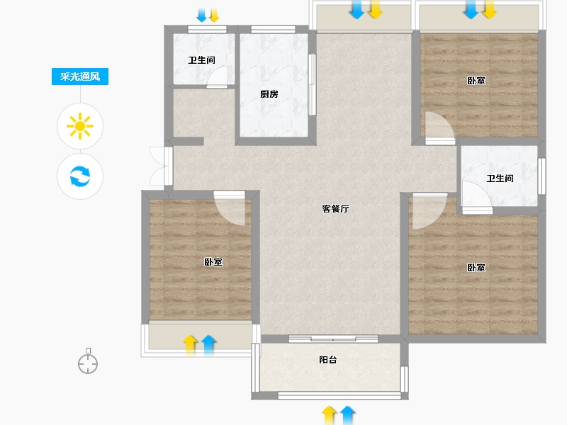 河南省-南阳市-卢浮帝景-98.00-户型库-采光通风