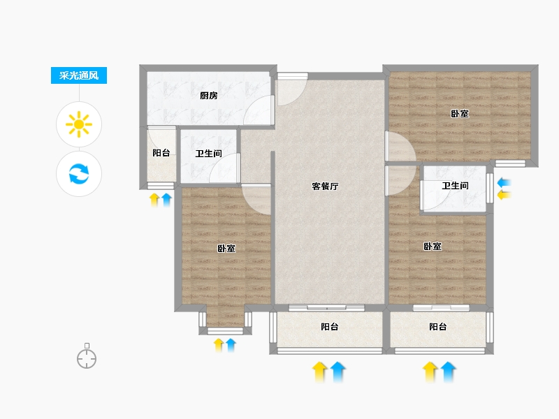 河南省-南阳市-儒林文化苑-104.99-户型库-采光通风