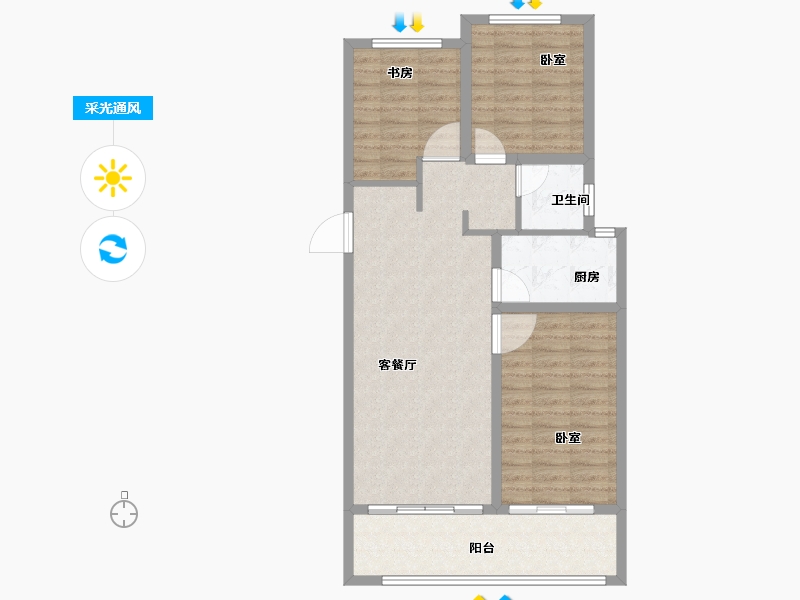 河南省-商丘市-华锦院子-84.42-户型库-采光通风