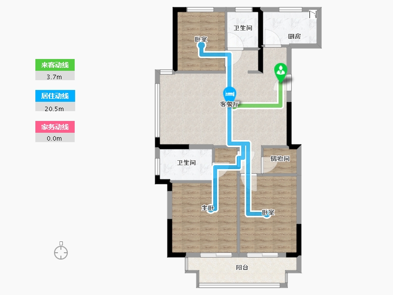 浙江省-宁波市-新东城阳光-92.00-户型库-动静线