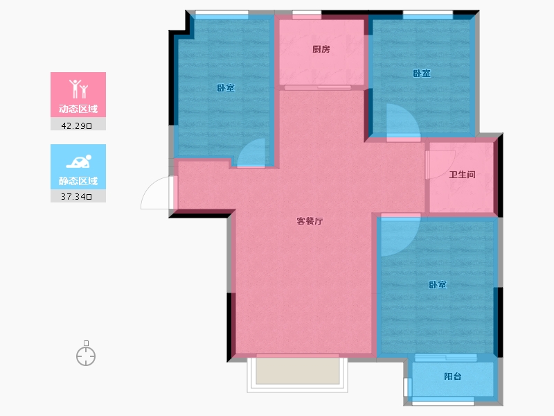 山东省-德州市-锦轩鸿府-70.98-户型库-动静分区