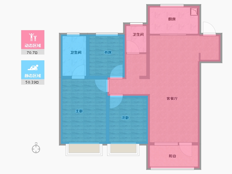 山东省-济南市-银丰玖玺城-108.00-户型库-动静分区