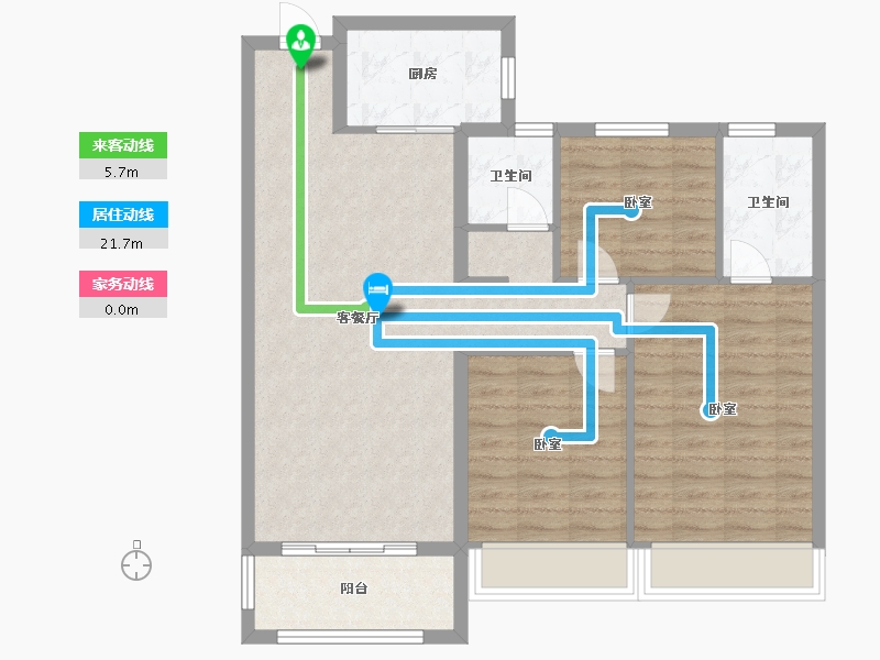 河南省-许昌市-常绿北海壹号院-90.00-户型库-动静线