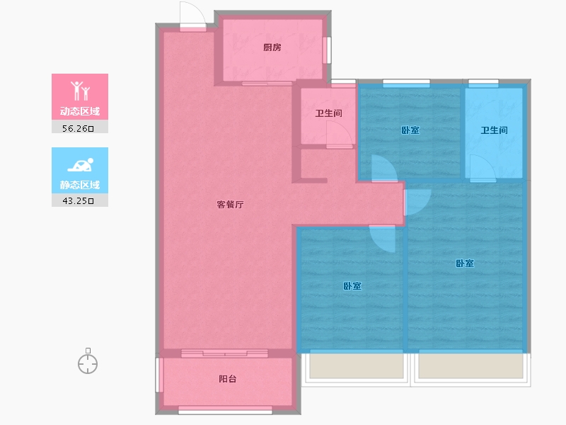 河南省-许昌市-常绿北海壹号院-90.00-户型库-动静分区