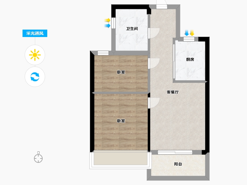 河南省-许昌市-碧桂园十里花海-47.90-户型库-采光通风