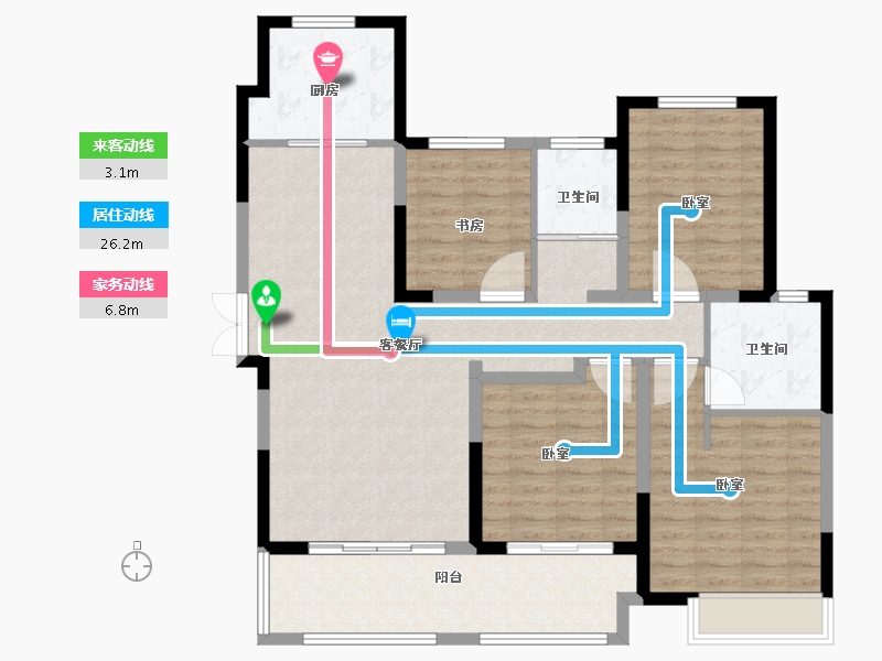 河南省-南阳市-建业贰号城邦-111.97-户型库-动静线