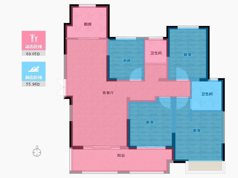 河南省-南阳市-建业贰号城邦-111.97-户型库-动静分区