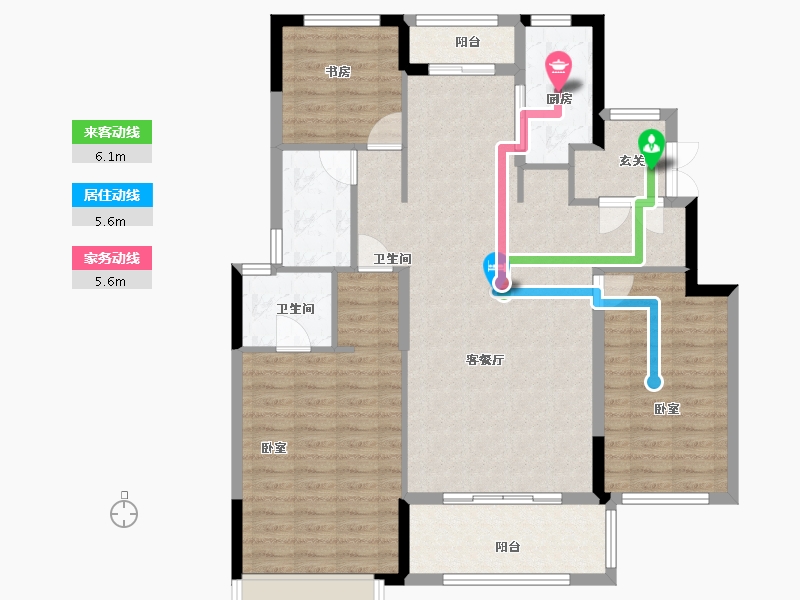 河南省-三门峡市-中航上东府-111.61-户型库-动静线