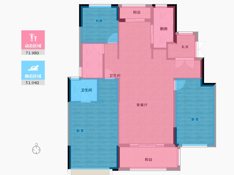 河南省-三门峡市-中航上东府-111.61-户型库-动静分区