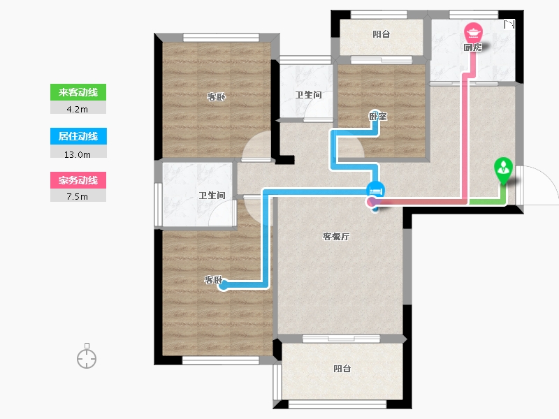 河南省-信阳市-中环荣域Ⅱ期悦棠-86.00-户型库-动静线