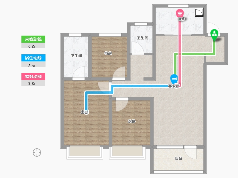 山东省-济南市-银丰玖玺城-107.99-户型库-动静线