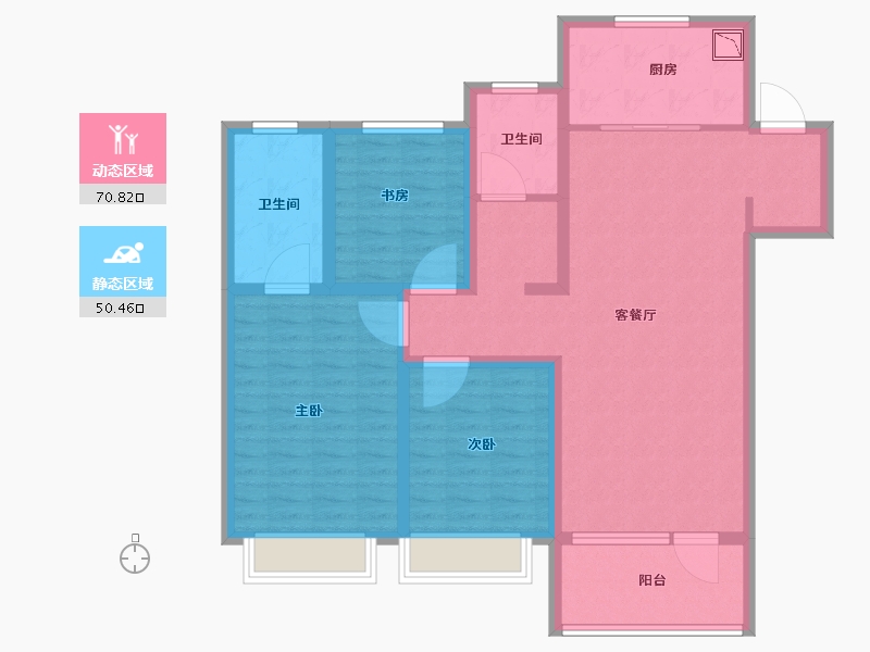 山东省-济南市-银丰玖玺城-107.99-户型库-动静分区