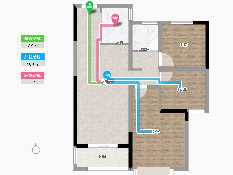 河南省-郑州市-郑地新港华苑-87.18-户型库-动静线