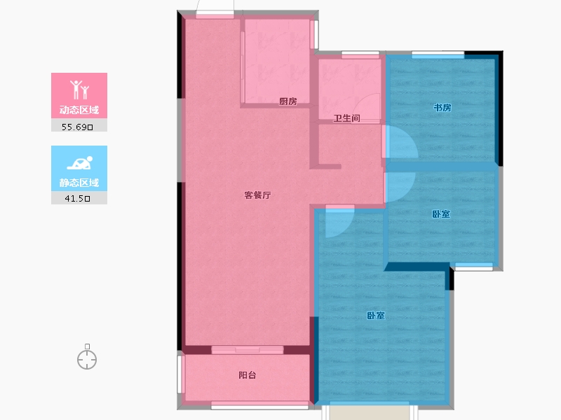 河南省-郑州市-郑地新港华苑-87.18-户型库-动静分区