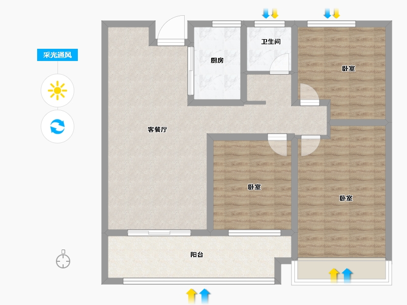 河南省-南阳市-圣瀚状元府-94.14-户型库-采光通风