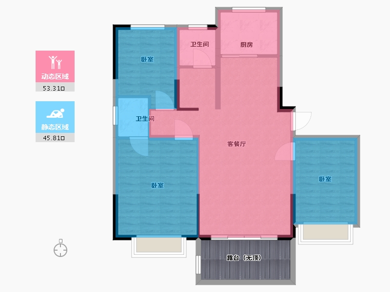 河南省-漯河市-东润翰悦府-98.70-户型库-动静分区