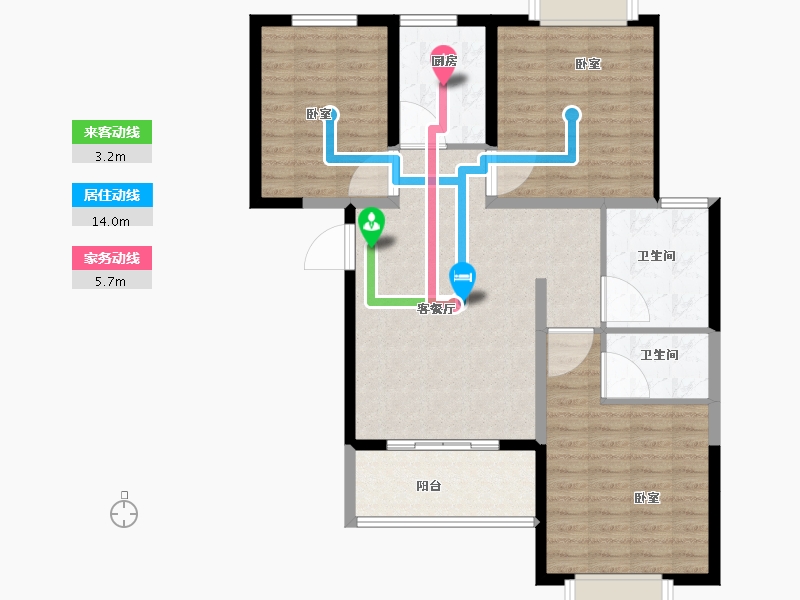 河南省-南阳市-龙都·臻品-92.98-户型库-动静线