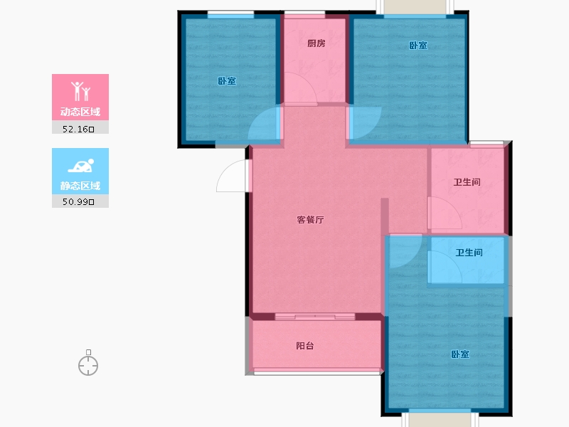 河南省-南阳市-龙都·臻品-92.98-户型库-动静分区