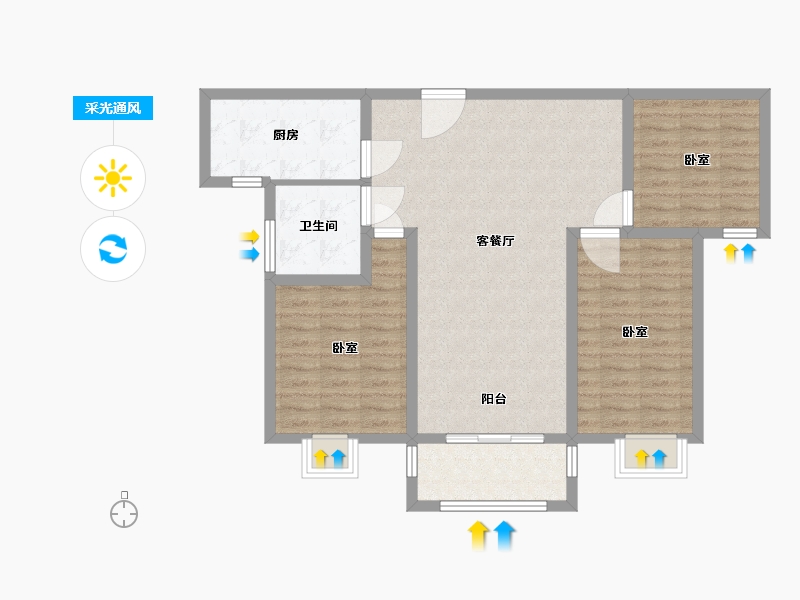 河南省-南阳市-东湖华府-92.10-户型库-采光通风