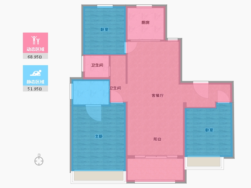 河南省-许昌市-腾飞洪河富贵-110.10-户型库-动静分区