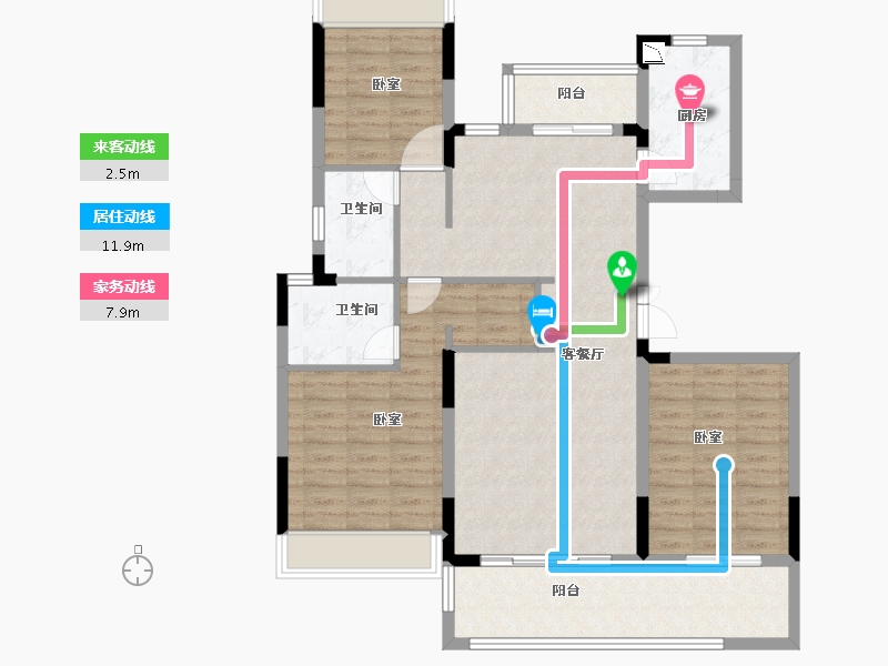 河南省-信阳市-南湾琨御府-108.00-户型库-动静线