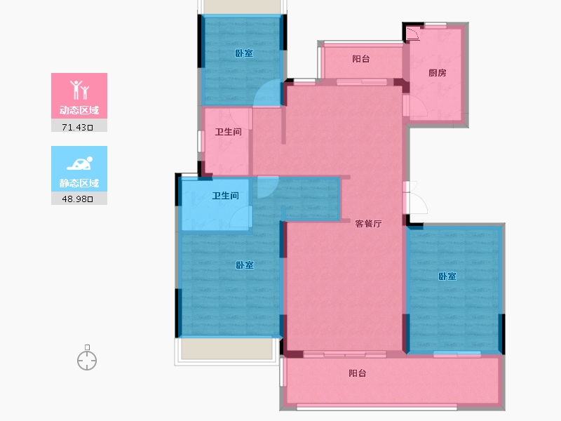 河南省-信阳市-南湾琨御府-108.00-户型库-动静分区