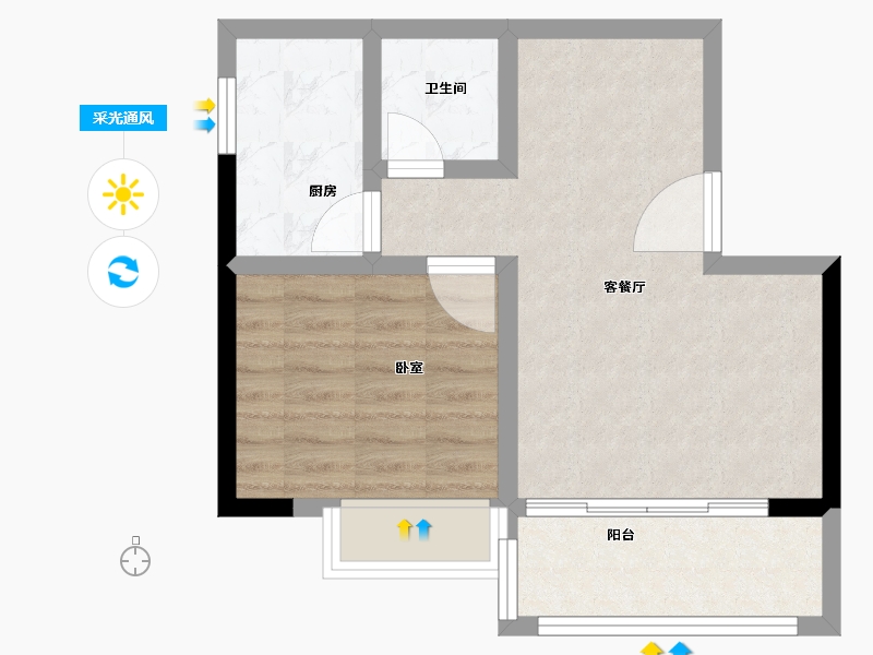 河南省-信阳市-龙腾公寓-48.74-户型库-采光通风