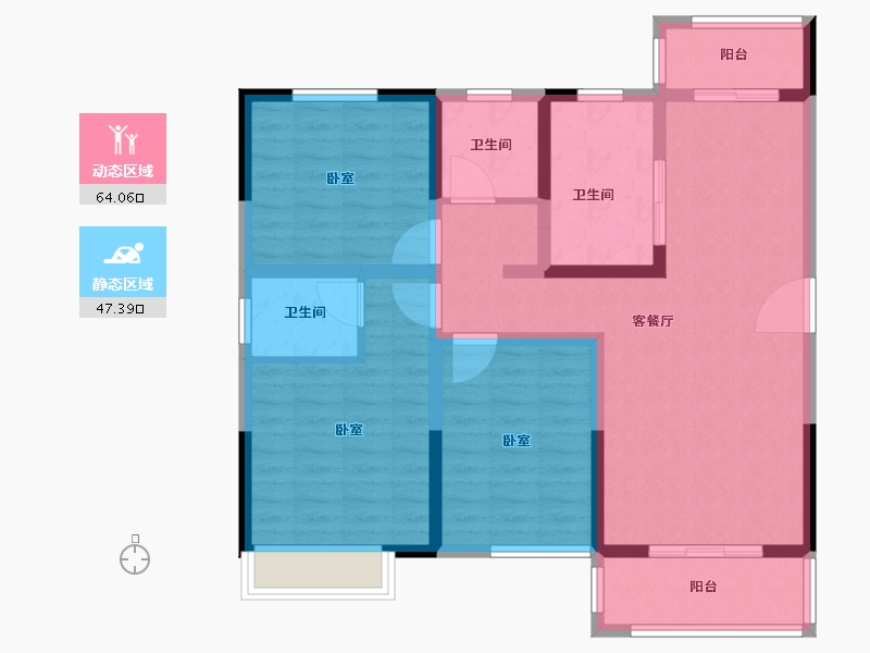 河南省-郑州市-悦府尚书房-98.95-户型库-动静分区