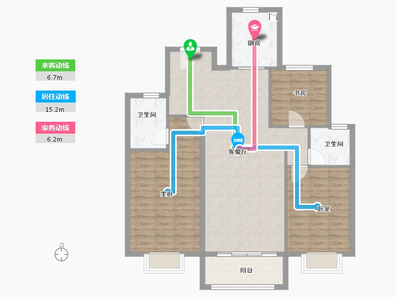 河南省-安阳市-嘉洲清水湾-106.00-户型库-动静线