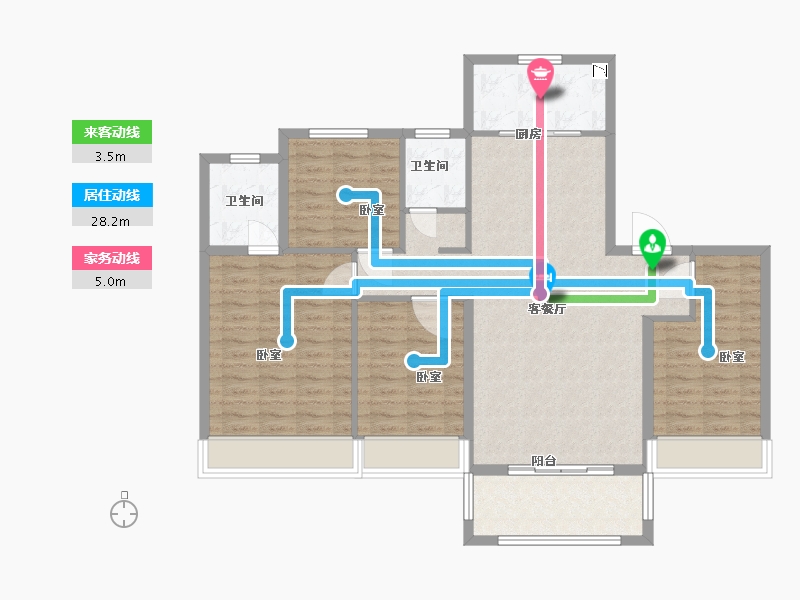 河南省-许昌市-常绿北海壹号院-108.44-户型库-动静线