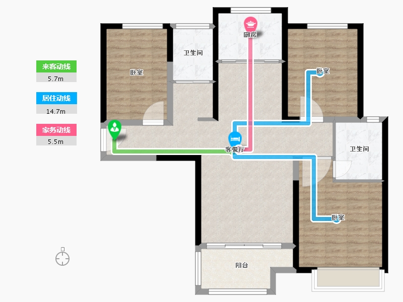 河南省-南阳市-建业壹号城邦-103.00-户型库-动静线