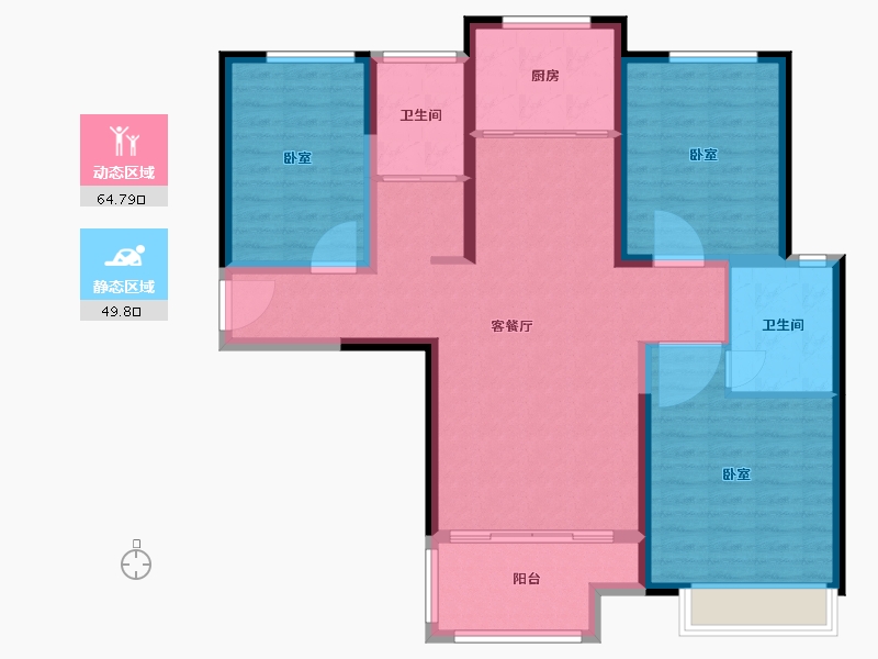 河南省-南阳市-建业壹号城邦-103.00-户型库-动静分区