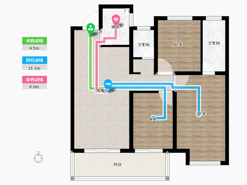 河南省-信阳市-翰林名门新城国际-91.15-户型库-动静线