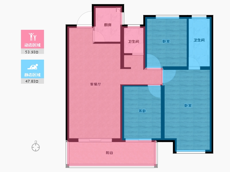 河南省-信阳市-翰林名门新城国际-91.15-户型库-动静分区