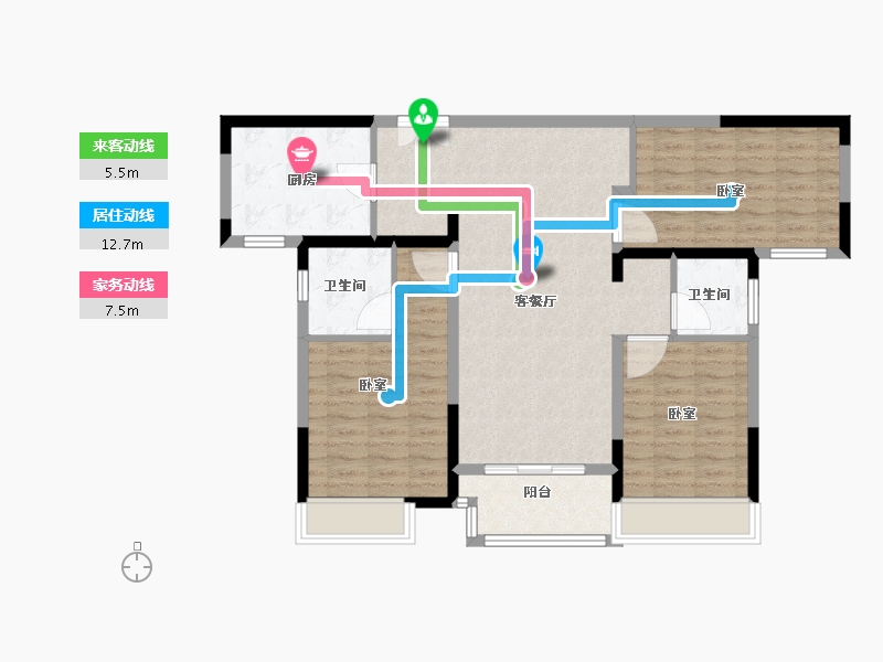 河南省-南阳市-建业贰号城邦-97.37-户型库-动静线