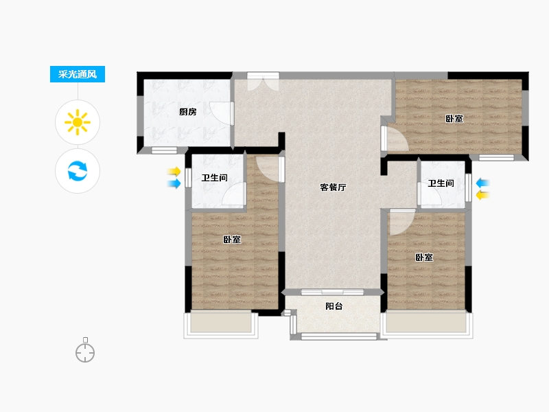 河南省-南阳市-建业贰号城邦-97.37-户型库-采光通风