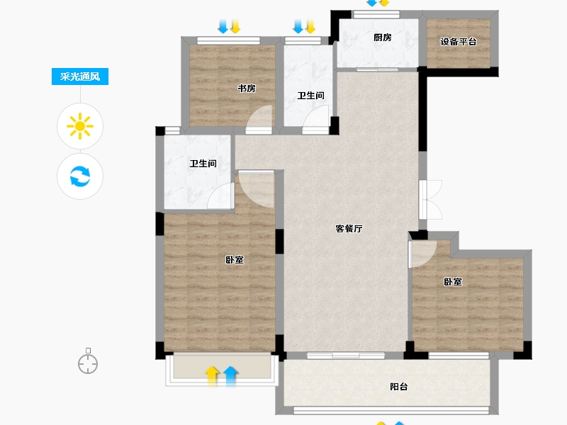 河南省-商丘市-七星桂园-96.00-户型库-采光通风