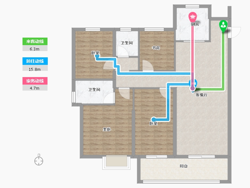 河南省-安阳市-实地紫薇公馆-114.00-户型库-动静线