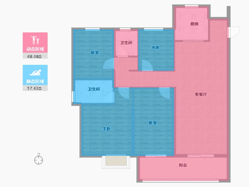 河南省-安阳市-实地紫薇公馆-114.00-户型库-动静分区