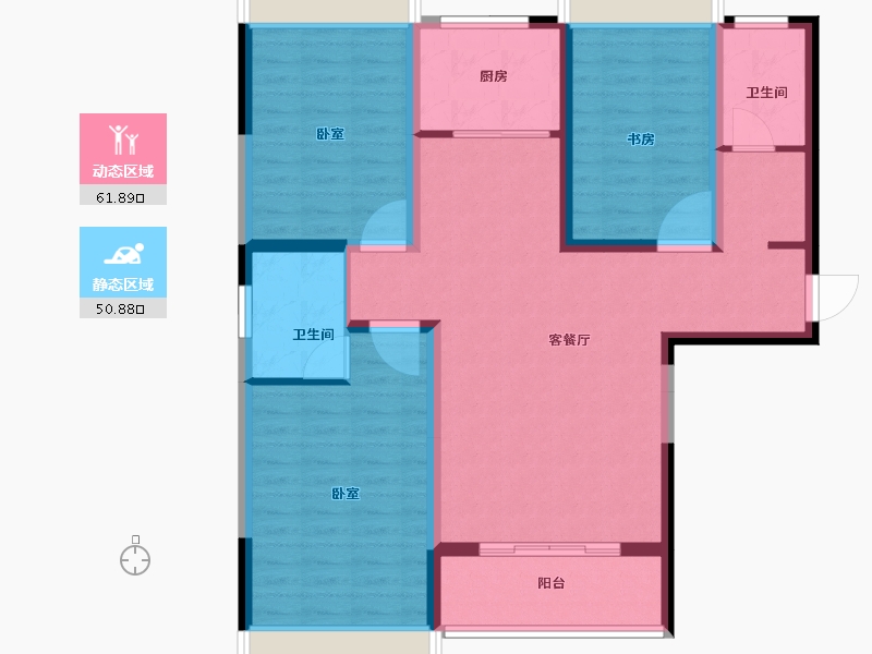 河南省-南阳市-国海•翰林学府-101.00-户型库-动静分区