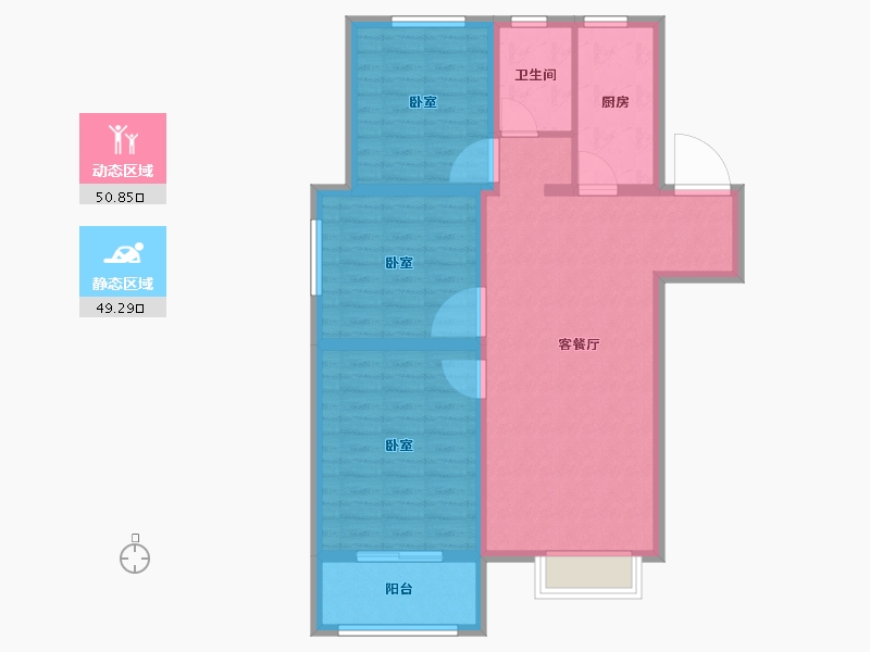 山东省-德州市-禹城东海城-90.00-户型库-动静分区