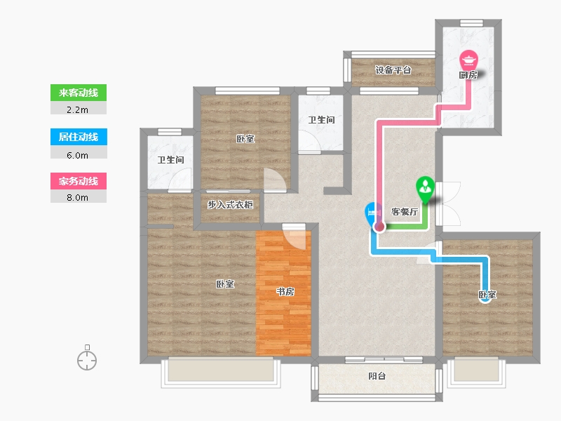 河南省-南阳市-东青·颐和原著-105.79-户型库-动静线