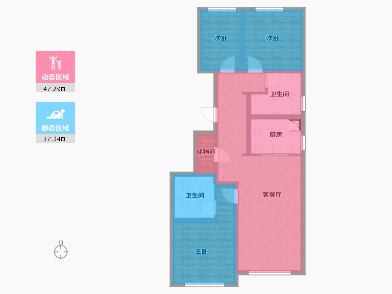 北京-北京市-和光逸境-73.46-户型库-动静分区